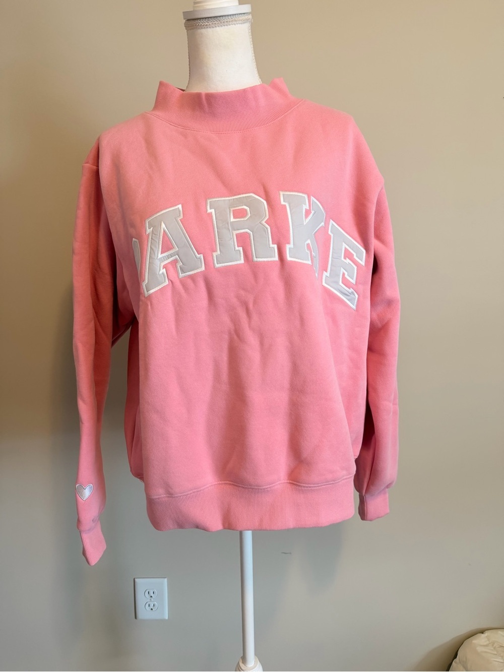 Parke Blush + Lavender Valentines Varsity Mockneck Sweater limited edition S/m - Picture 8 of 13
